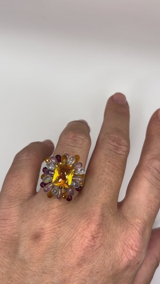 Vintage multigem ring
