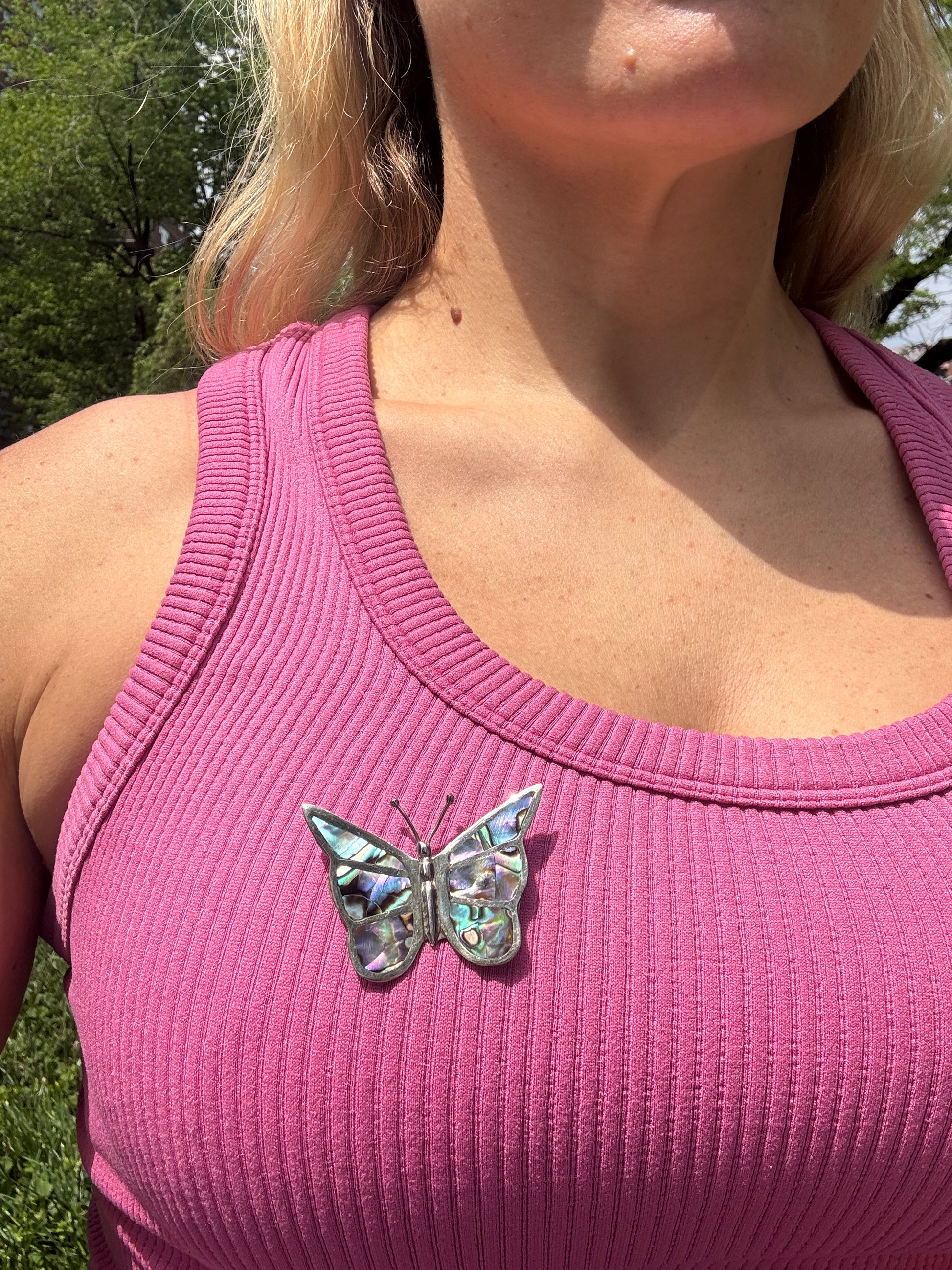 TAXCO Abalone butterfly brooch - Default Title
