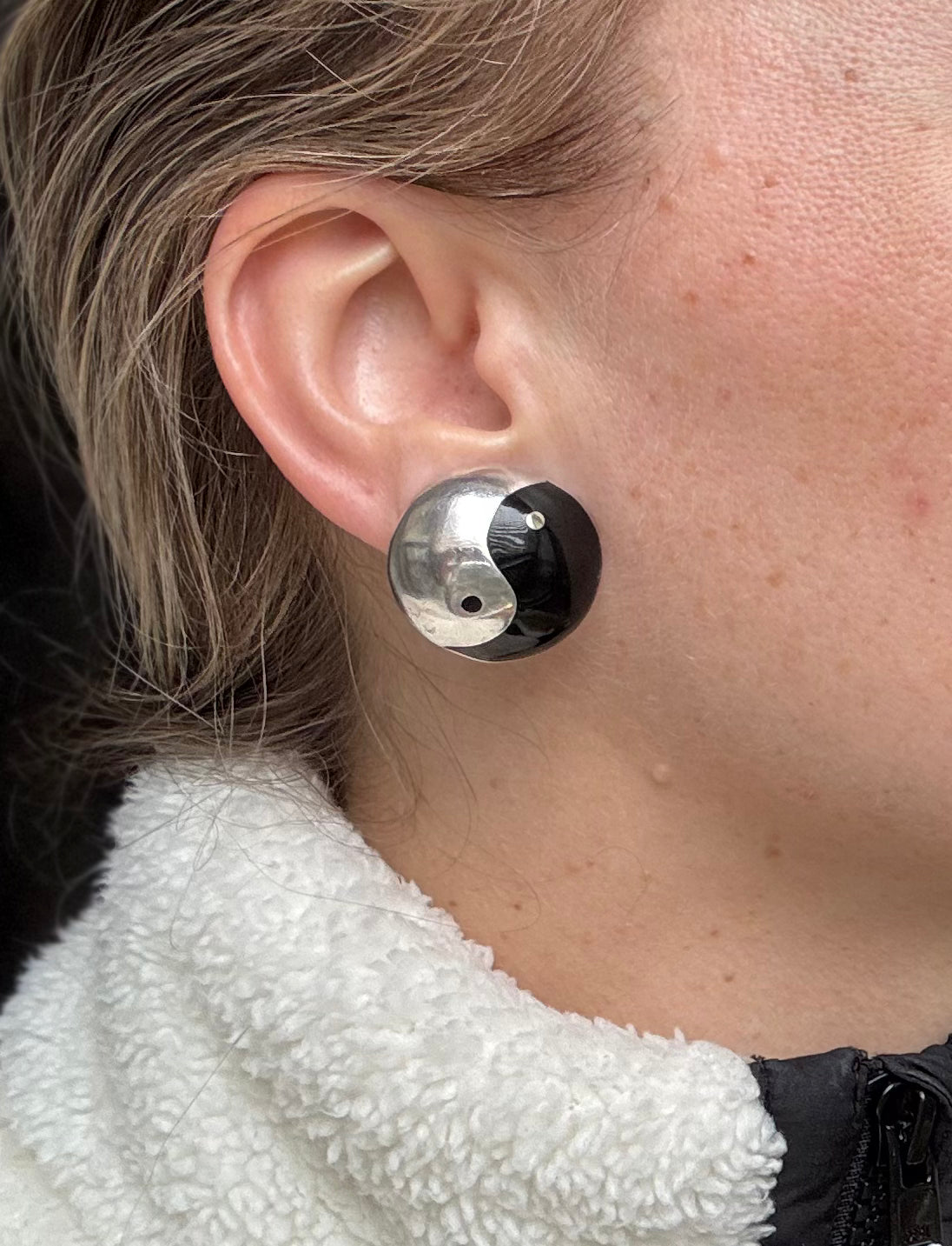 TAXCO modernist Ying yang earrings - Default Title